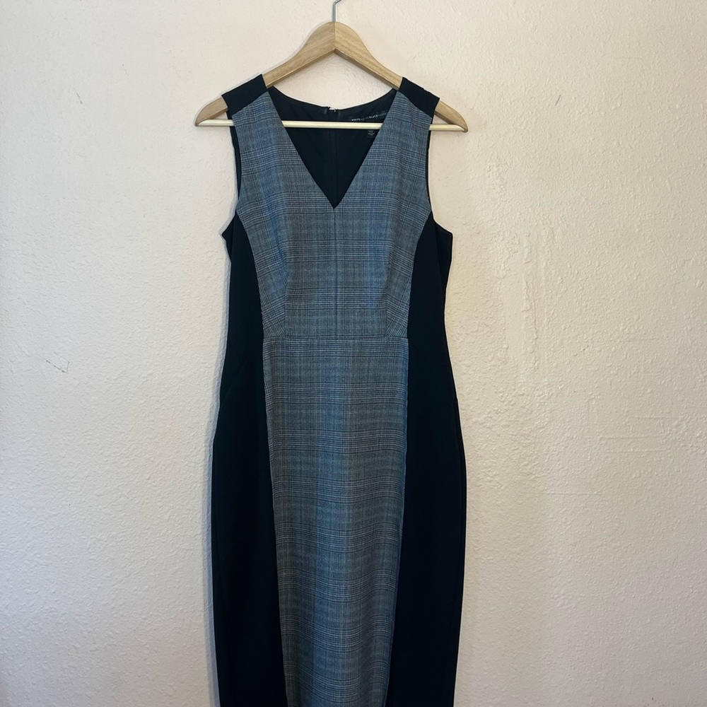 White House Black Market Black and Plaid dress